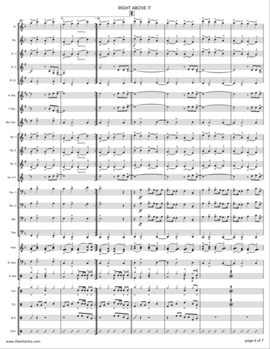 Right Above It Marching Band scores gallery preview page 6