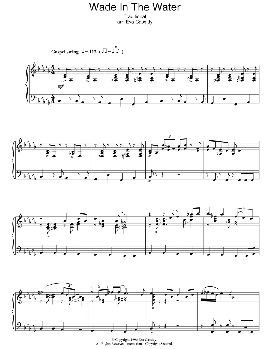 Wade In The Water Piano Solo scores gallery preview page 1