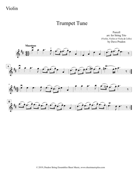 Purcell Trumpet Tune for String Trio image number null