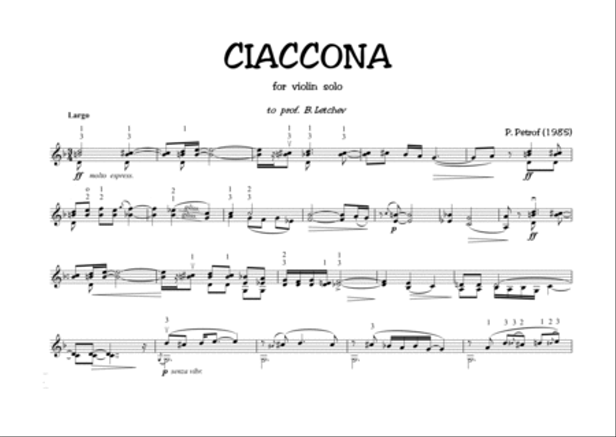 Ciaccona for Violin Solo Violin Solo scores gallery preview page 2