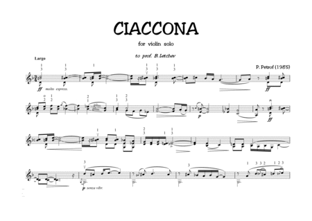 Ciaccona for Violin Solo