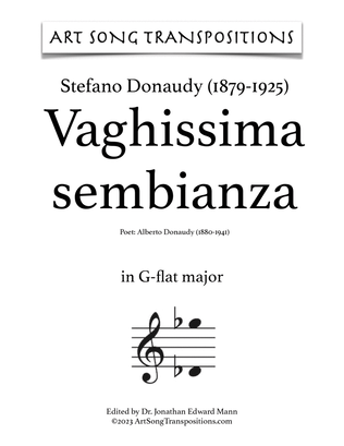 DONAUDY: Vaghissima sembianza (transposed to G-flat major, F major, and E major)
