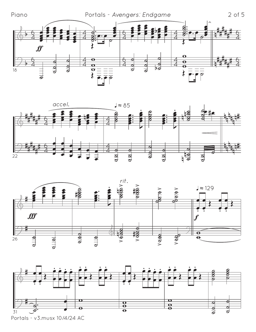 Portals Piano Solo scores gallery preview page 2
