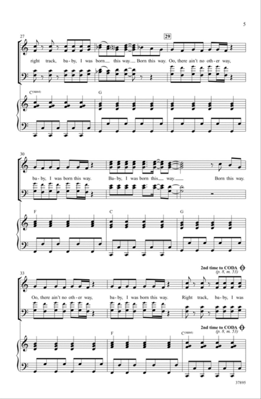 Born This Way Choir scores gallery preview page 4