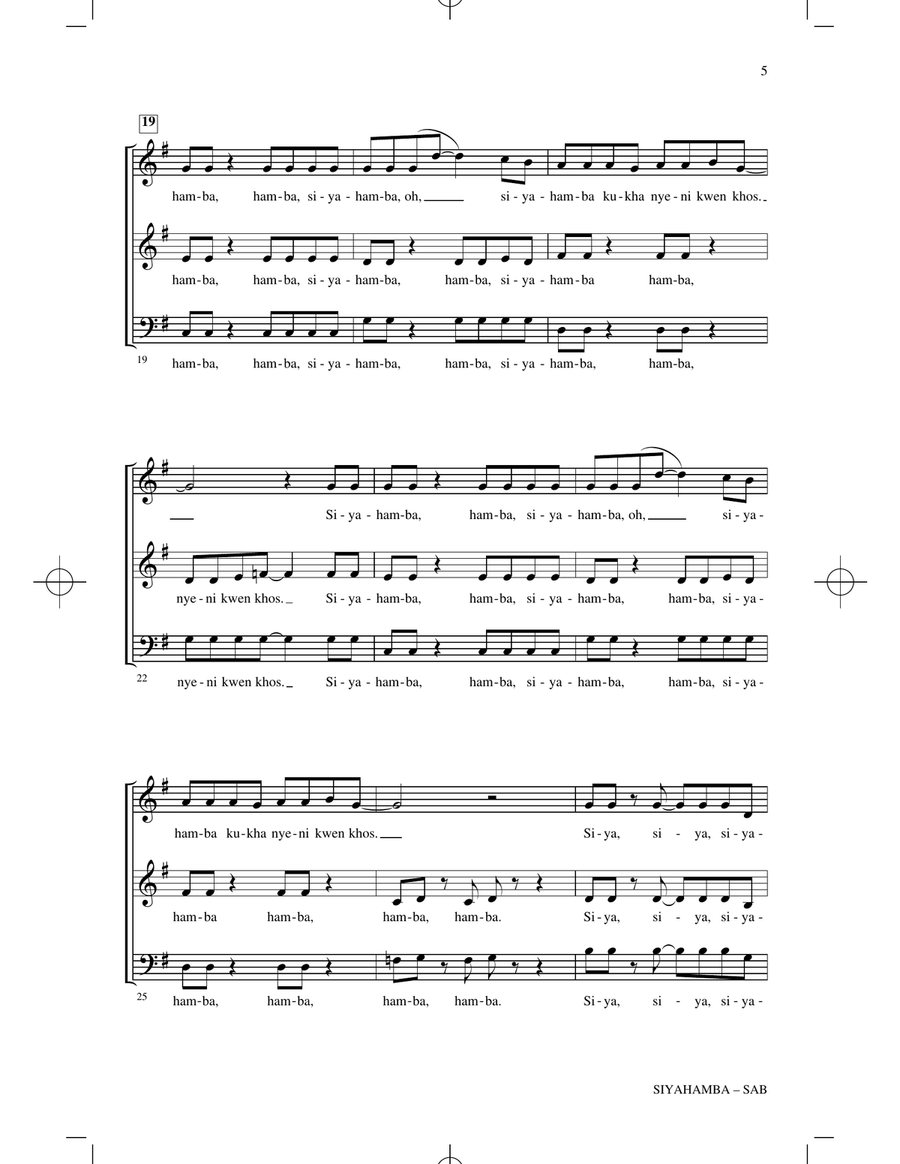 Siyahamba (arr. Ruth Morris Gray) 3-Part scores gallery preview page 3