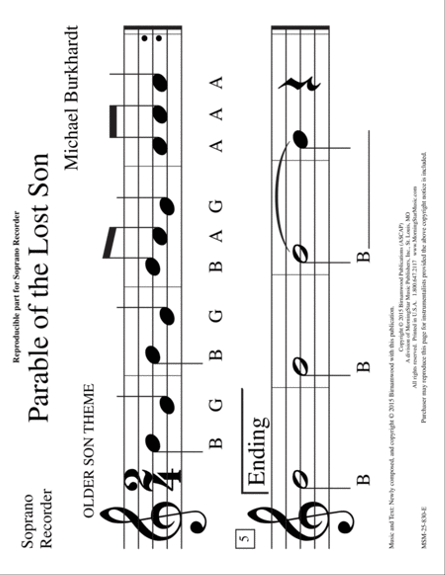 Parable of the Lost Son Orff Instrument scores gallery preview page 6