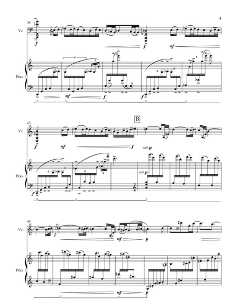 Damselfly Prelude - five-string baroque cello (or violoncello) and fortepiano (or piano) Chamber Music scores gallery preview page 5