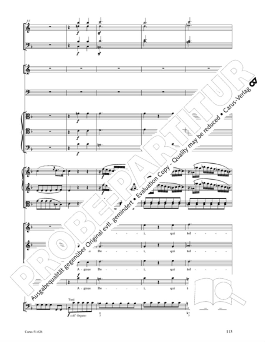 Missa longa in C major (Missa longa in C) 4-Part scores gallery preview page 125