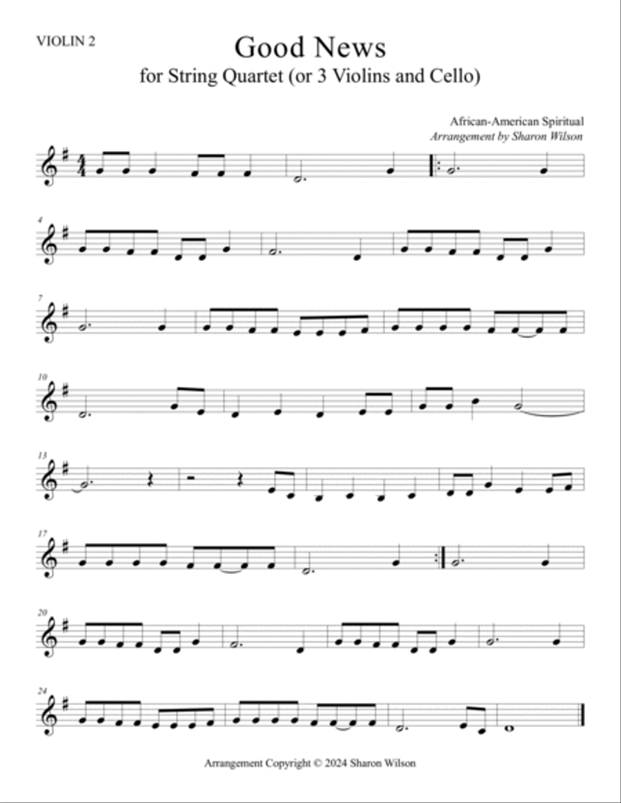 Songs of Heaven (A collection of 5 hymns and spirituals for String Quartet) String Quartet scores gallery preview page 5