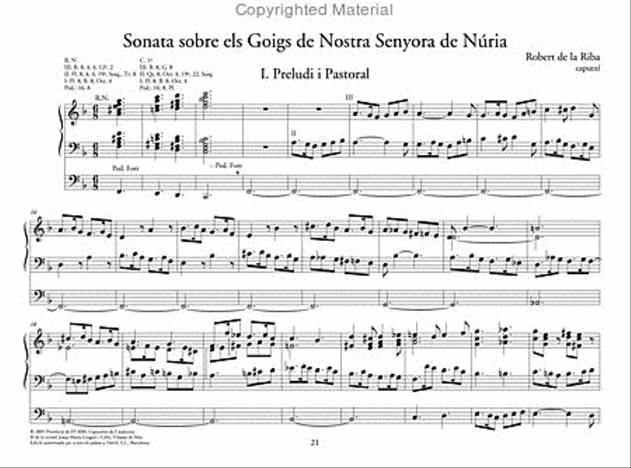 Música per a orgue vol. III - Sonata sobre els Goigs de Nostra Senyora de Núria Organ scores gallery preview page 2