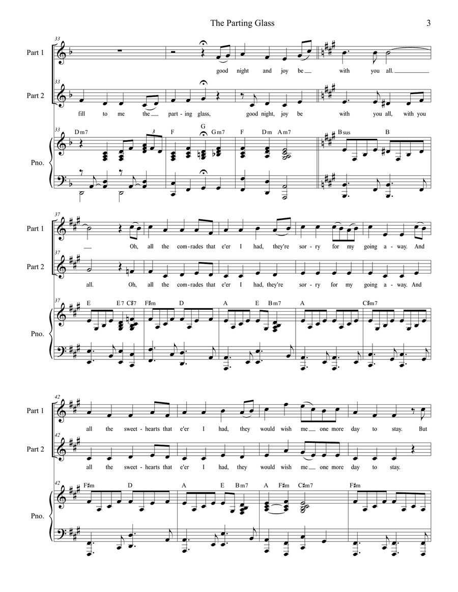The Parting Glass (for 2-part choir) 2-Part scores gallery preview page 3