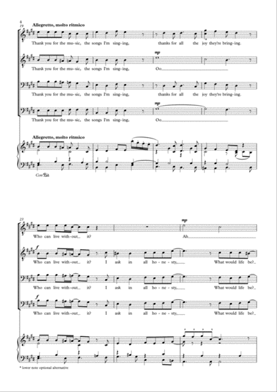 Thank You For The Music Thank You For The Music TTBB scores gallery preview page 4