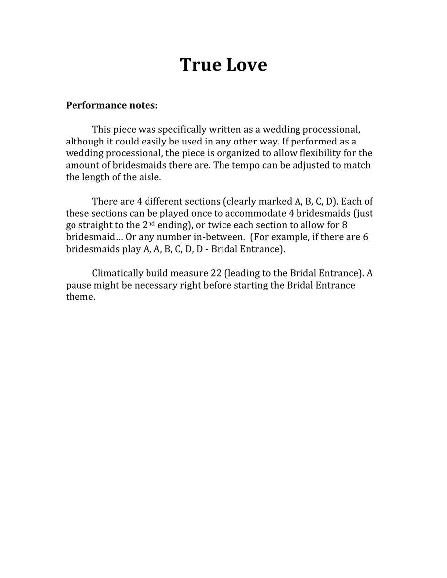 True Love Piano Solo scores gallery preview page 2