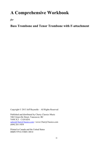 A Comprehensive Workbook for Bass Trombone and Trombone with F-attachment
