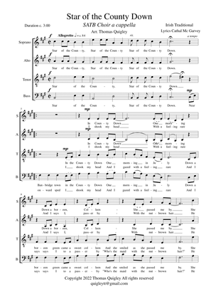 Star of the County Down (SATB a cappella)