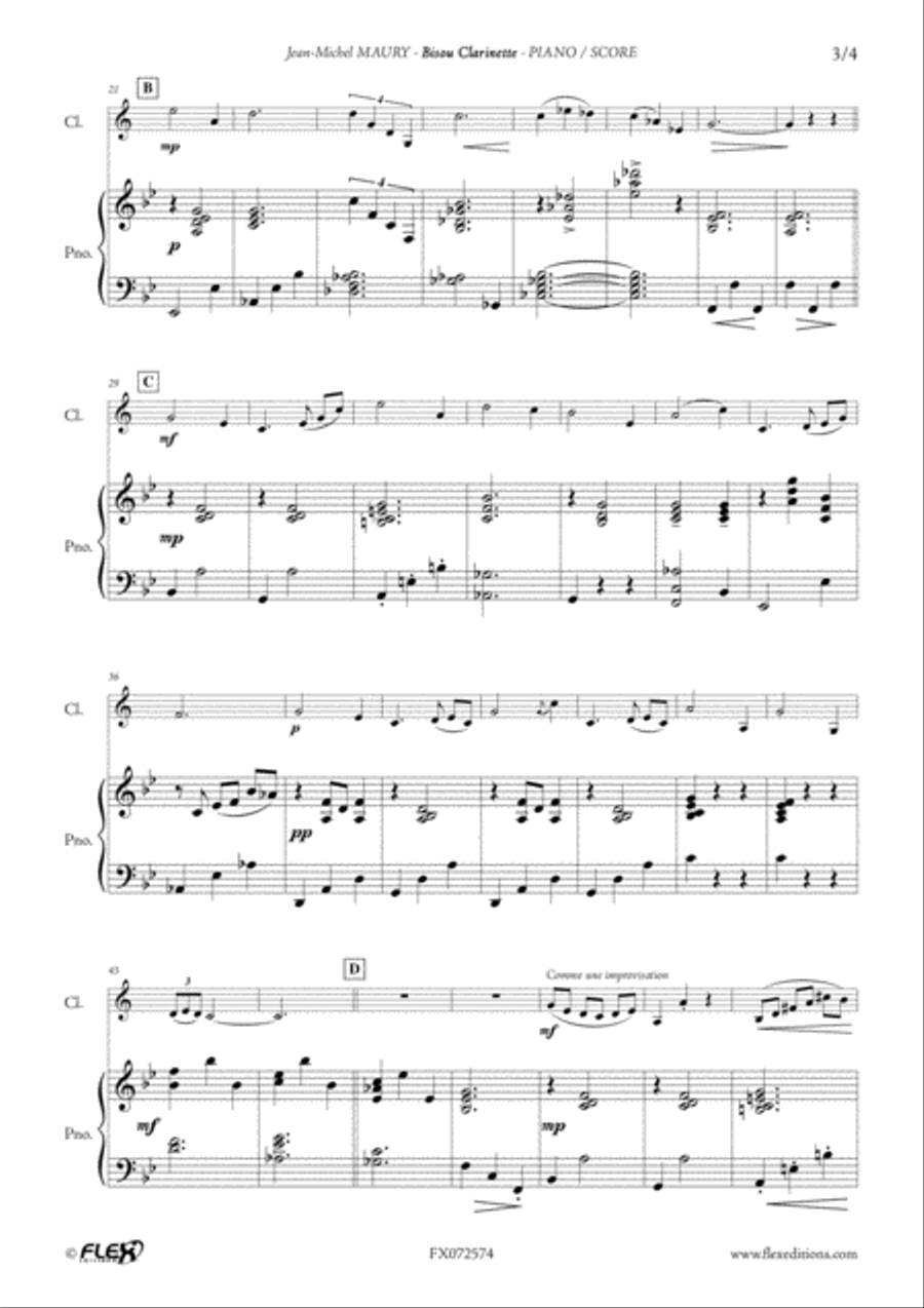 Bisou Clarinette B-Flat Clarinet scores gallery preview page 3