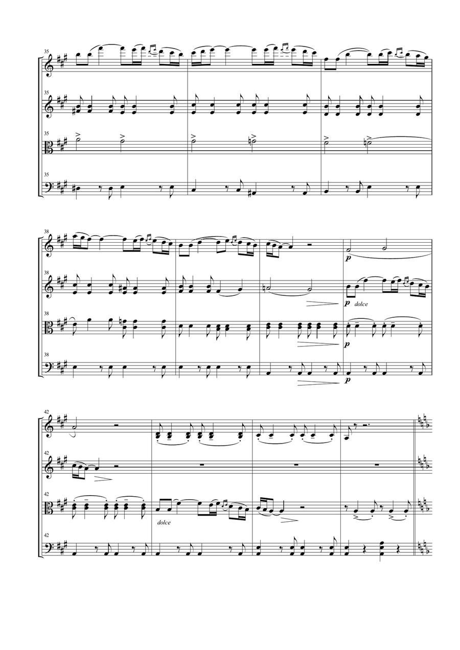 Polovtsian Dances for String Quartet String Quartet scores gallery preview page 4