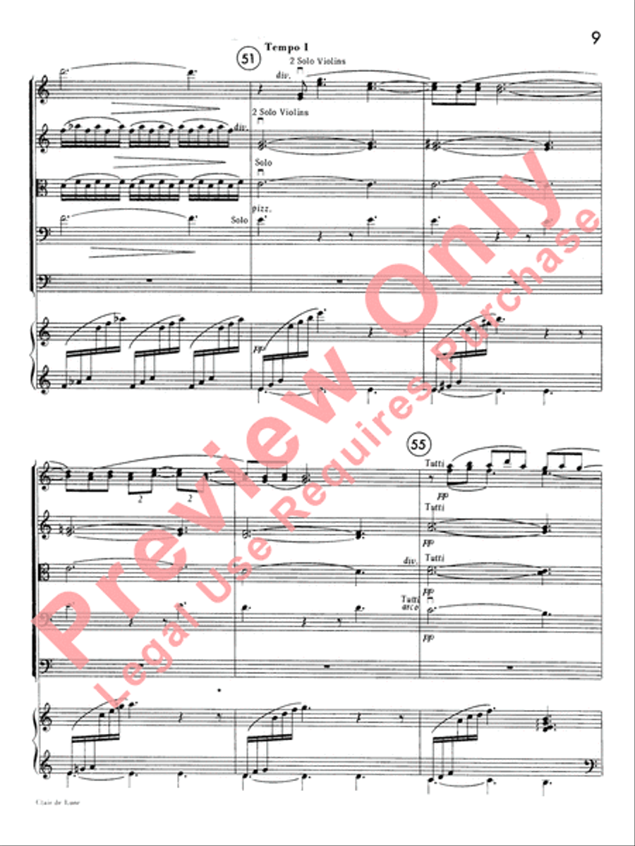 Clair de lune String Orchestra scores gallery preview page 10