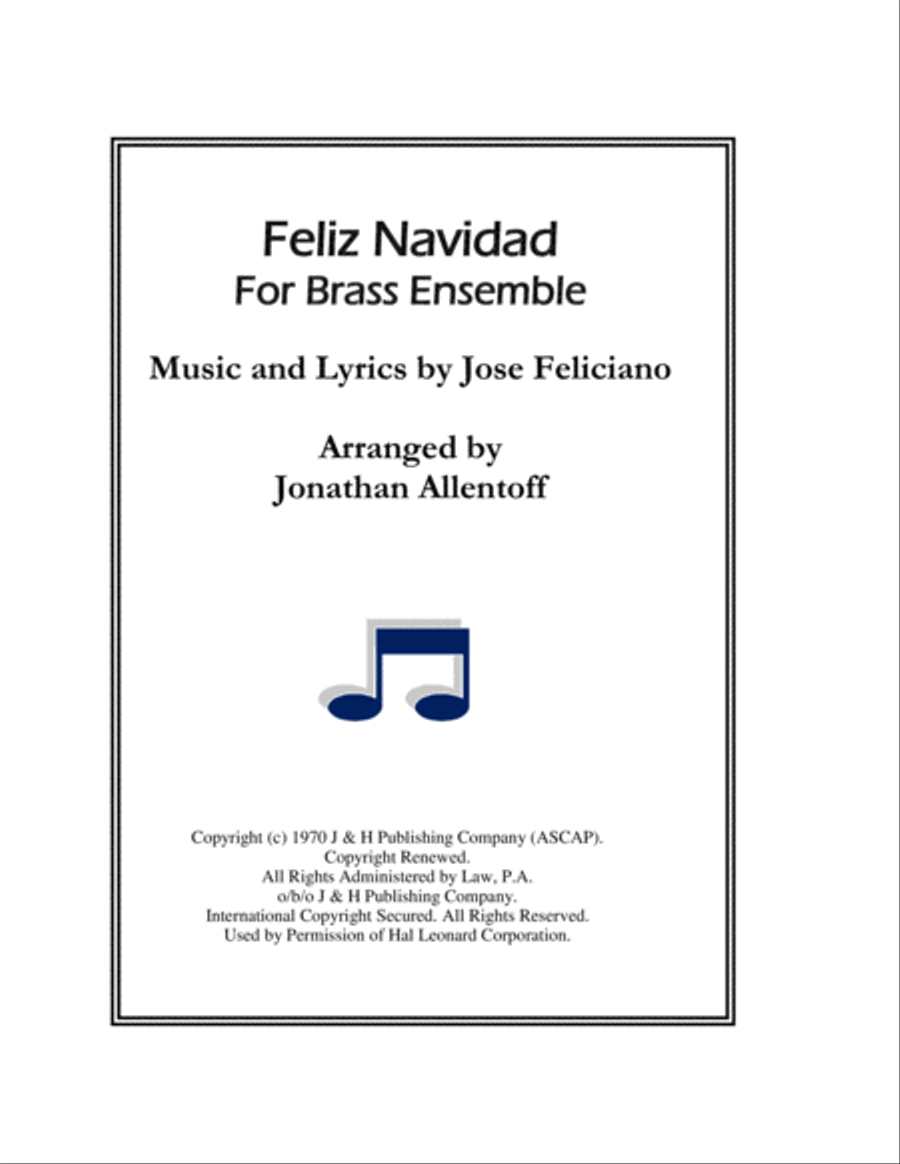 Feliz Navidad Brass Ensemble scores gallery preview page 1