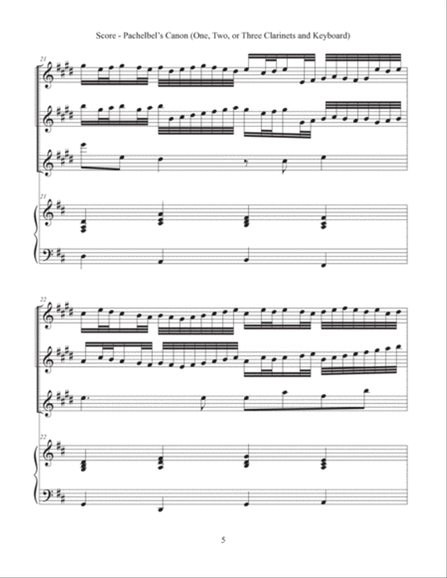 Canon (Clarinet and Keyboard) Bassoon scores gallery preview page 6