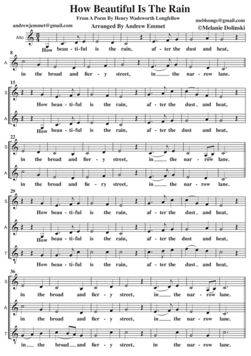 How Beautiful Is The Rain A Cappella SATB image number null