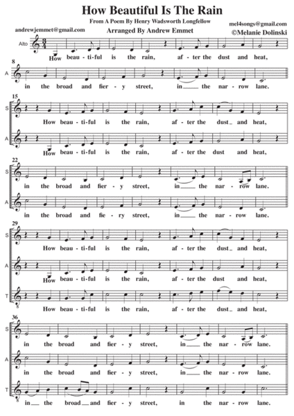 How Beautiful Is The Rain A Cappella SATB image number null