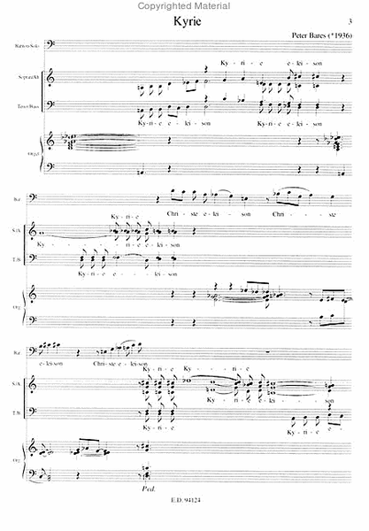 Messe für Bariton, gemischten Chor und Orgel op. 1969 (1994) (ohne Credo)