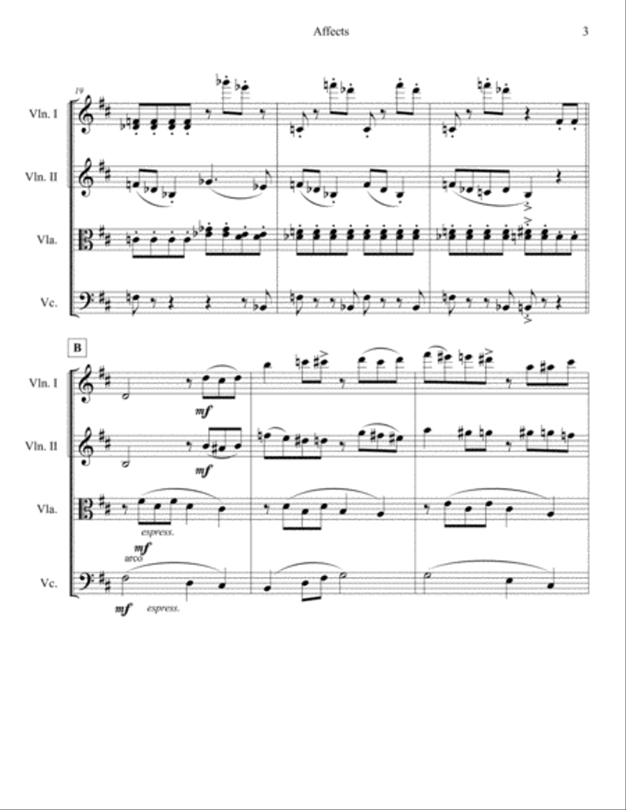 Affects String Quartet scores gallery preview page 6