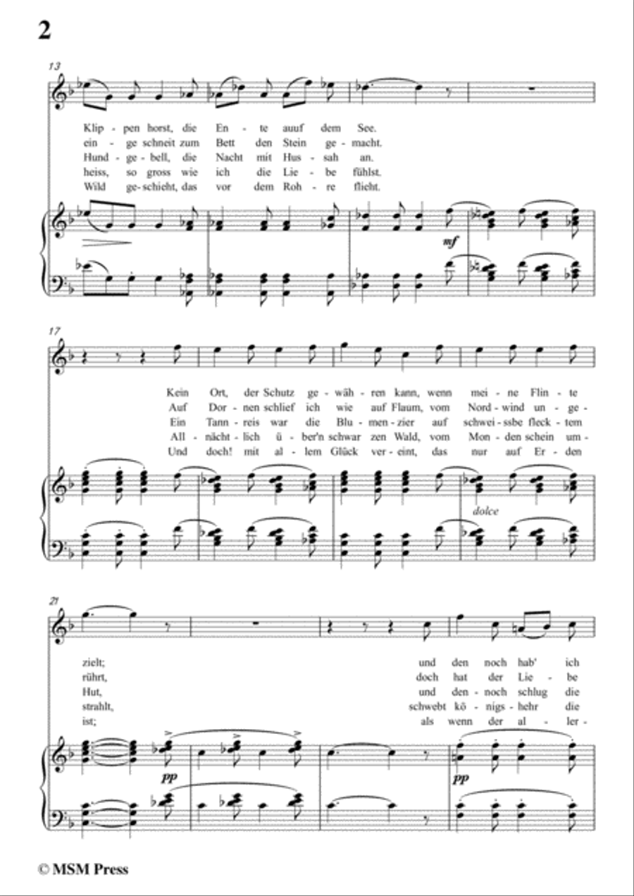 Schubert-Jägers Liebeslied,Op.96 No.2,in F Major,for Voice&Piano Voice scores gallery preview page 4
