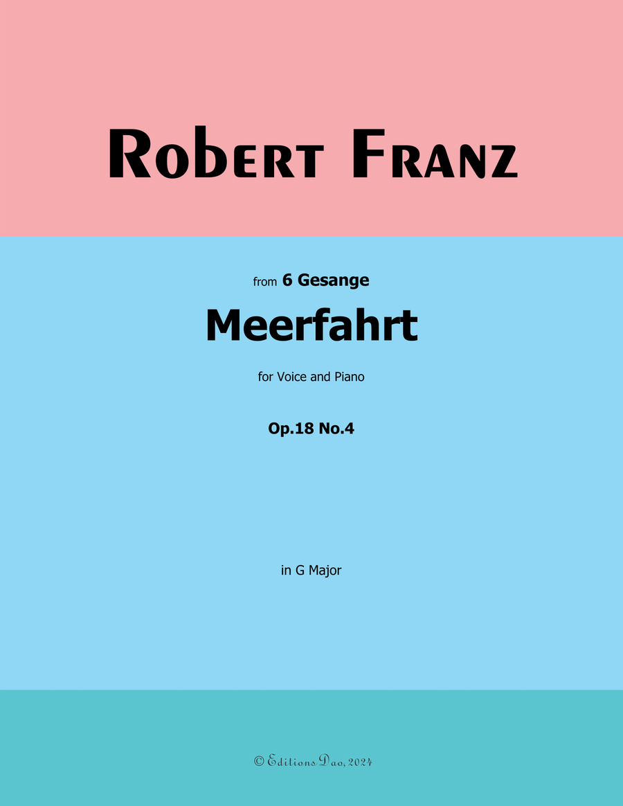 Meerfahrt, by Robert Franz, in G Major Voice scores gallery preview page 1