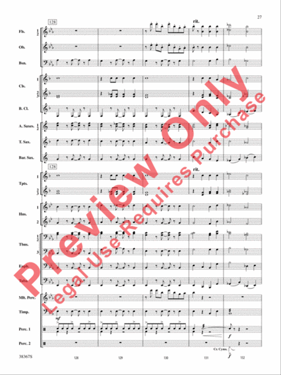 Highlights from Porgy and Bess Concert Band scores gallery preview page 28