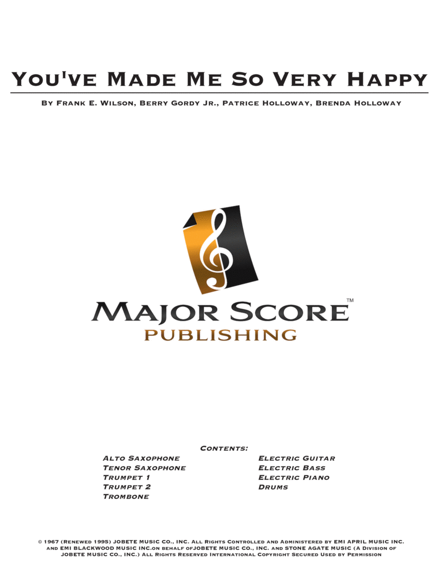 You've Made Me So Very Happy Tenor Saxophone scores gallery preview page 1