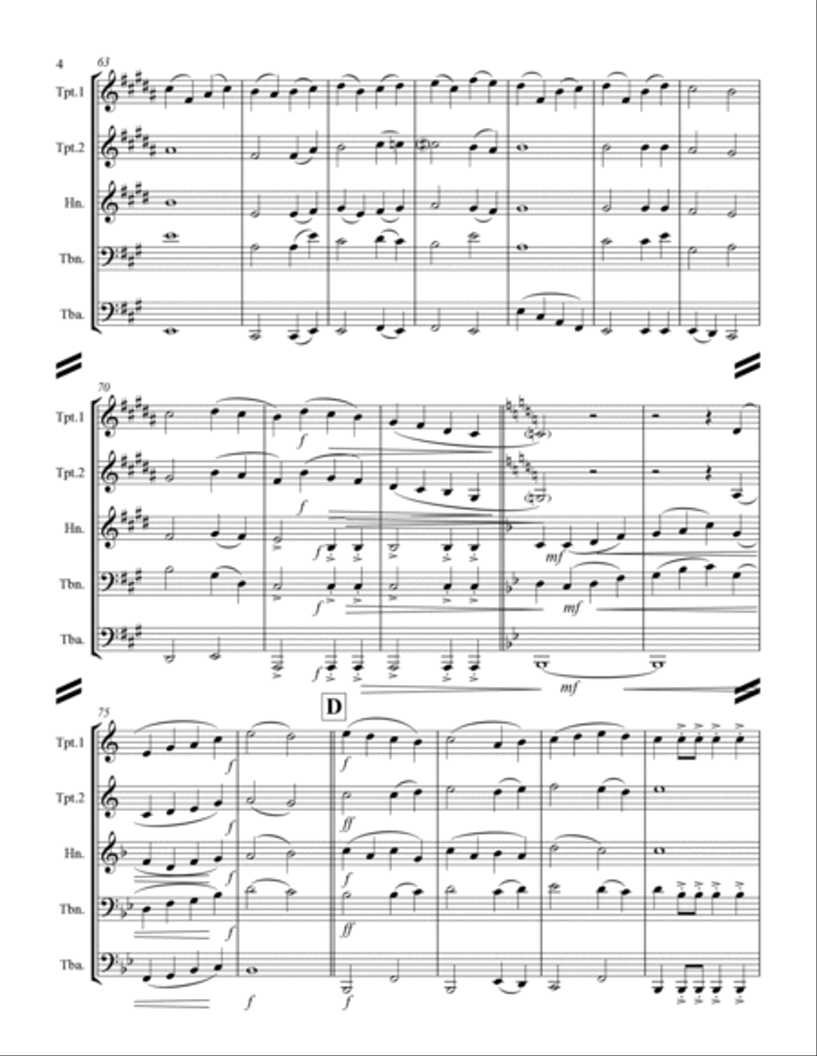 When I Survey the Wondrous Cross (Brass Quintet) Brass Quintet scores gallery preview page 5