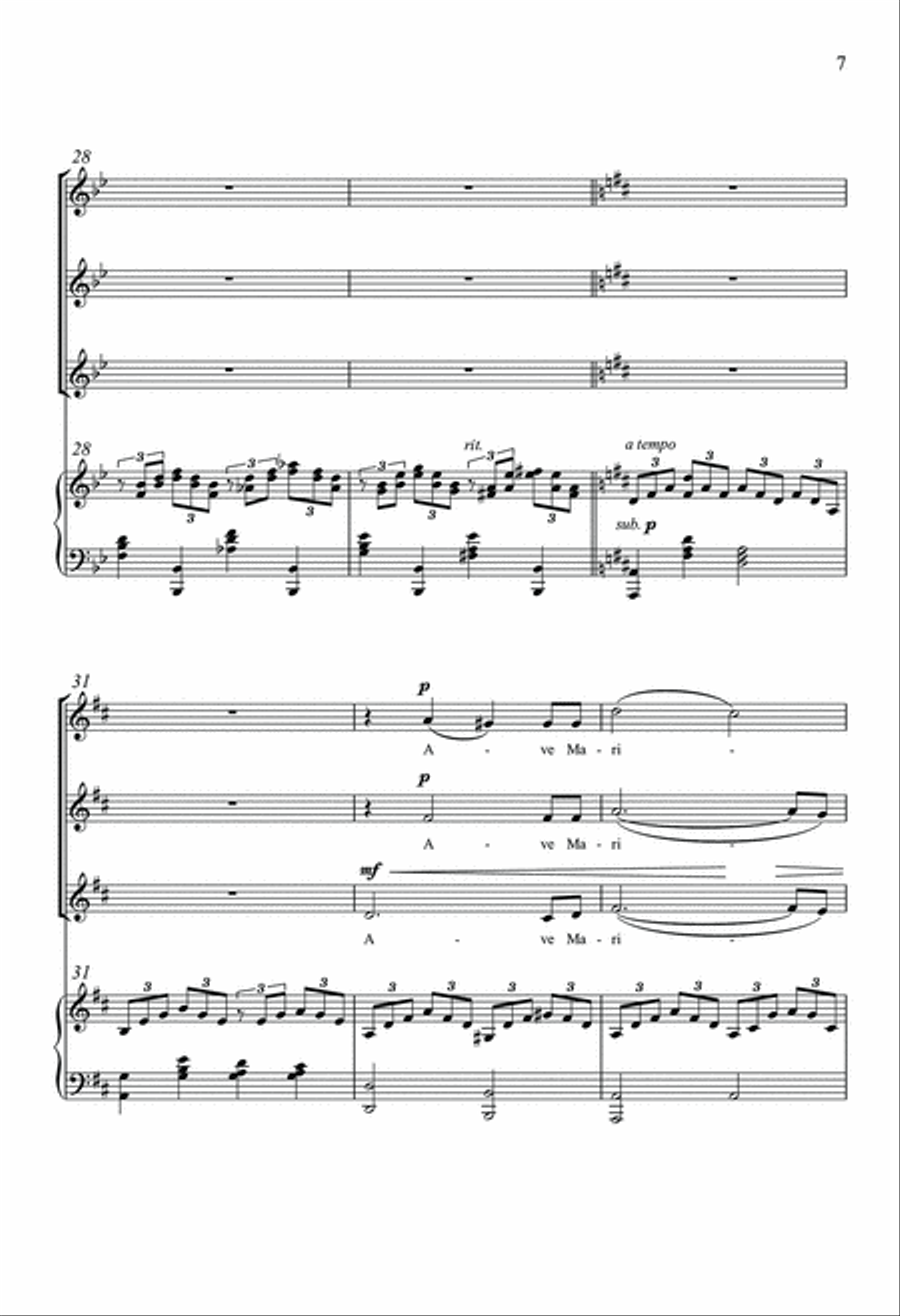 Ave Maria SSA scores gallery preview page 6