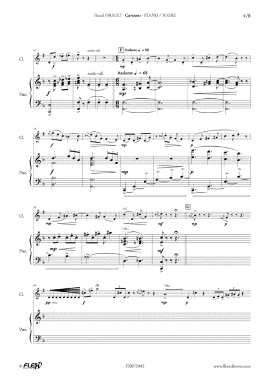 Cartoons Cartoons B-Flat Clarinet scores gallery preview page 4