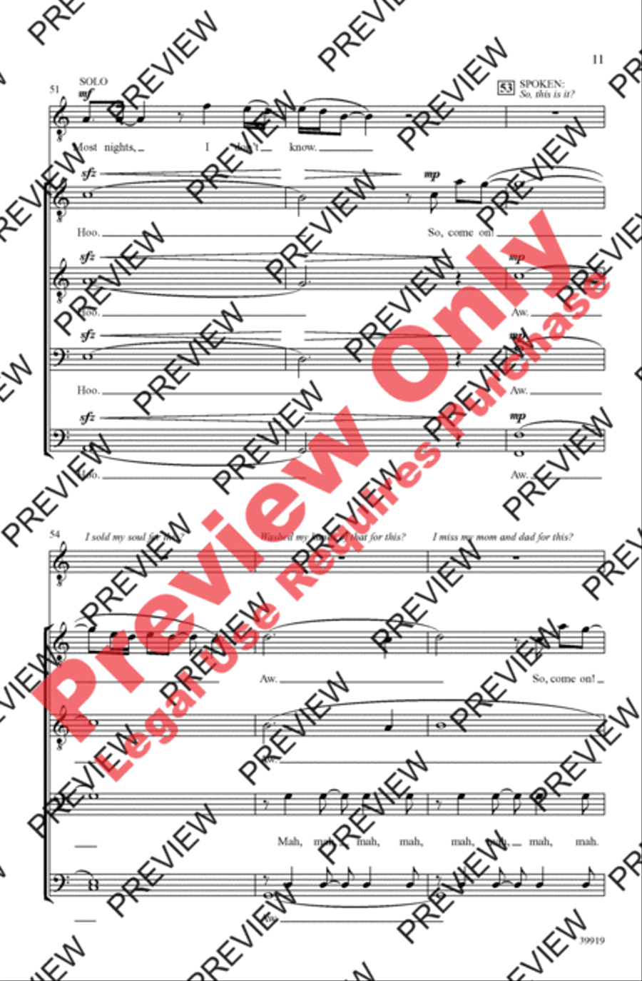 Some Nights Men's Choir scores gallery preview page 11