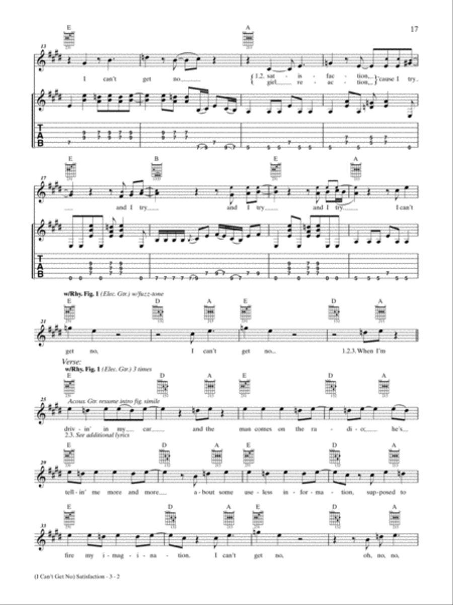 (I Can't Get No) Satisfaction Guitar Tablature scores gallery preview page 2
