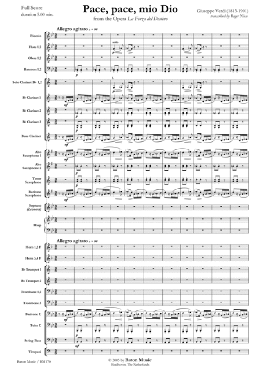 Pace, pace, mio Dio Concert Band scores gallery preview page 2