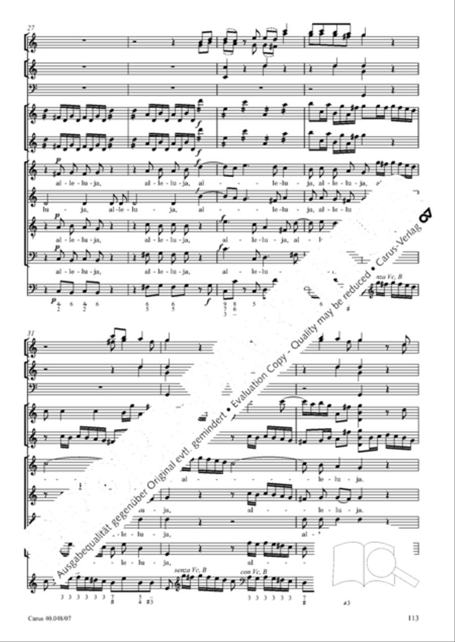 Regina coeli in B-Flat Major, K. 127 4-Part scores gallery preview page 114