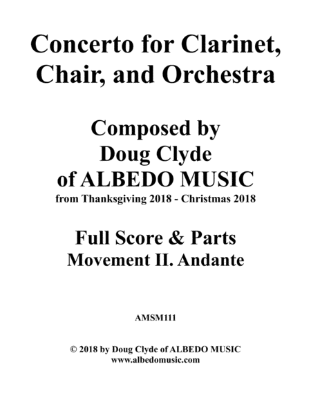 Concerto for Clarinet, Chair, and Orchestra. Movement II. Andante. image number null