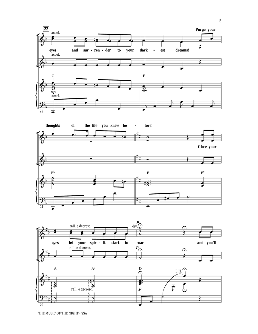 The Music Of The Night (from The Phantom Of The Opera) SSA scores gallery preview page 4