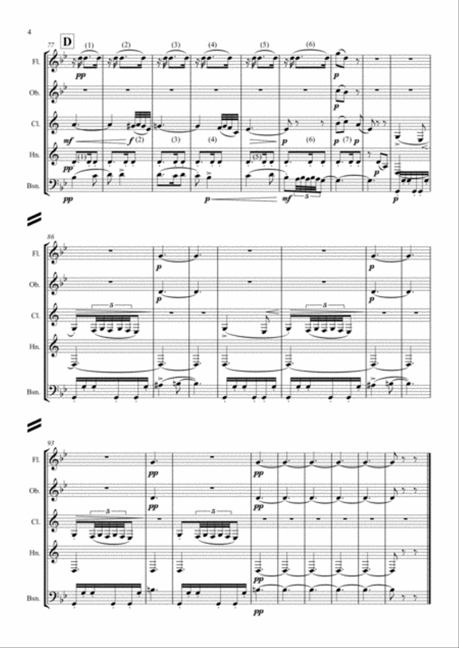 Tchaikovsky: Casse-Noisette: Nutcracker Suite IId Danse Arabe (Arabian Dance) - wind quintet Woodwind Quintet scores gallery preview page 4