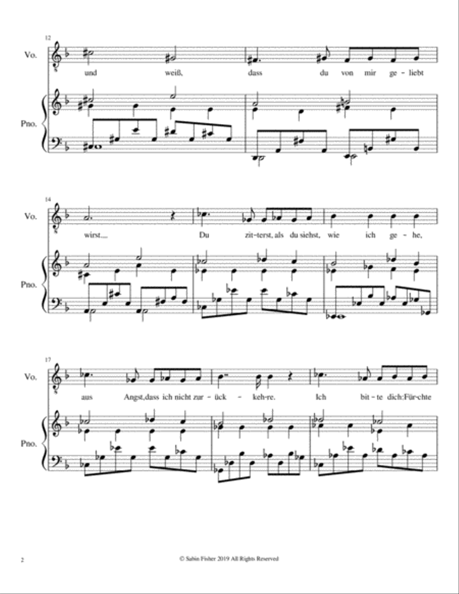 Fürchte Dich Nicht (for medium-high voice) Small Ensemble scores gallery preview page 2