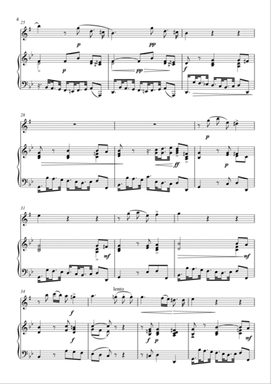 Alessandro Scarlatti - Son tutta duolo (Piano and Baritone Sax) Small Ensemble scores gallery preview page 4
