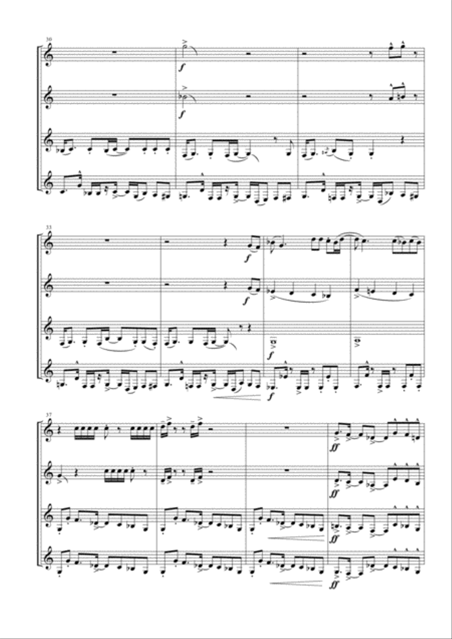 Welcome To The Jungle Woodwind Quartet scores gallery preview page 6