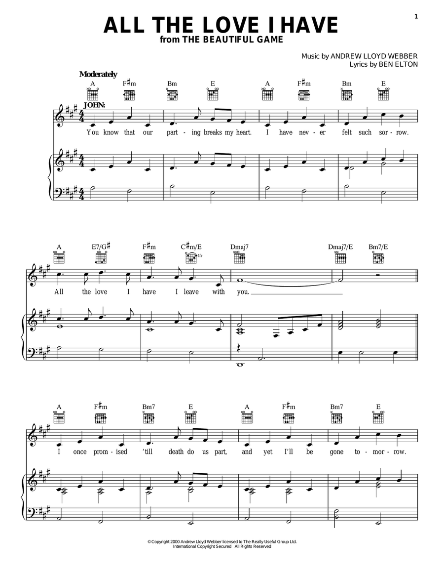 All The Love I Have All The Love I Have Guitar scores gallery preview page 1