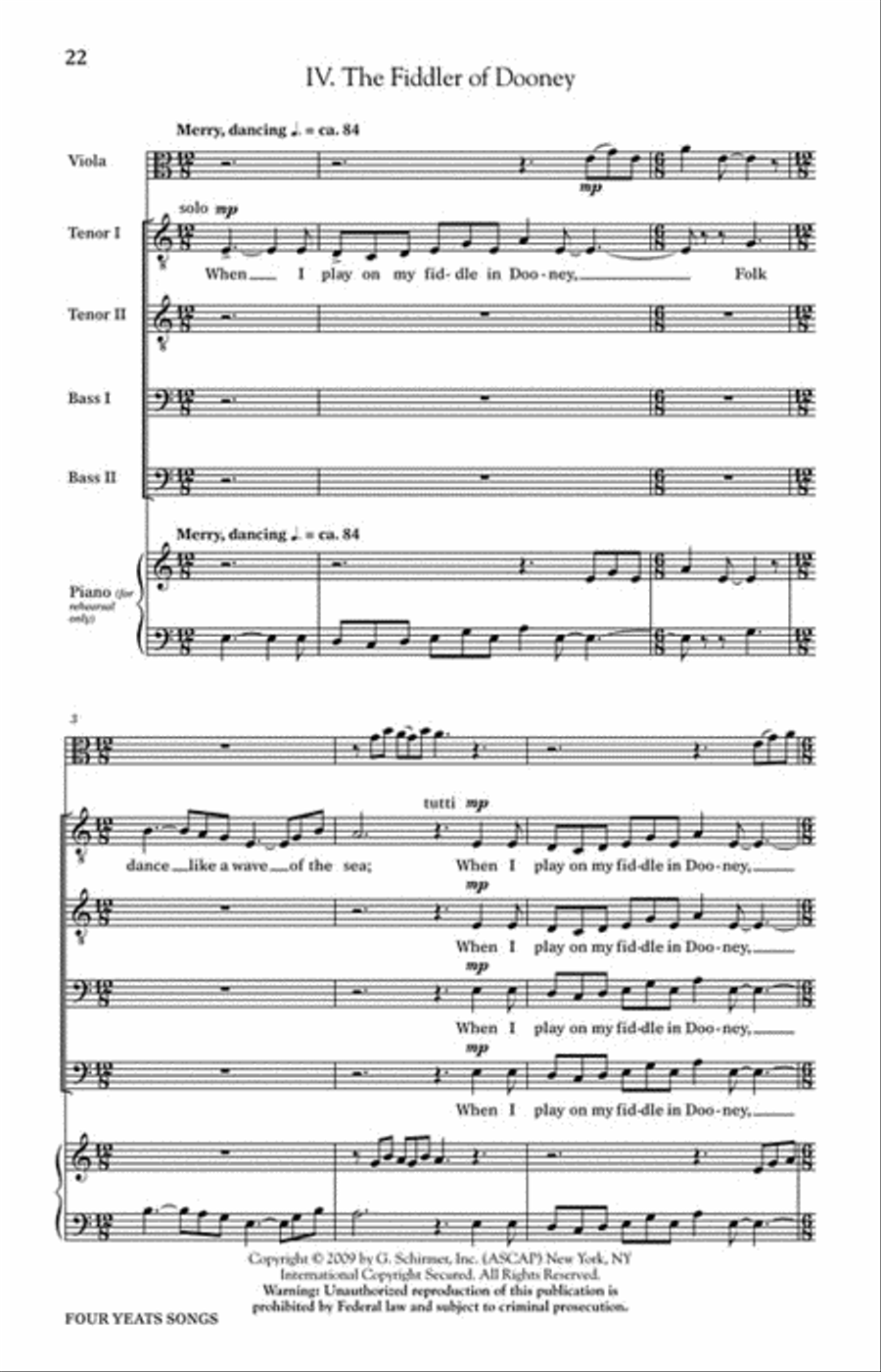Four Yeats Songs Four Yeats Songs TTBB scores gallery preview page 5