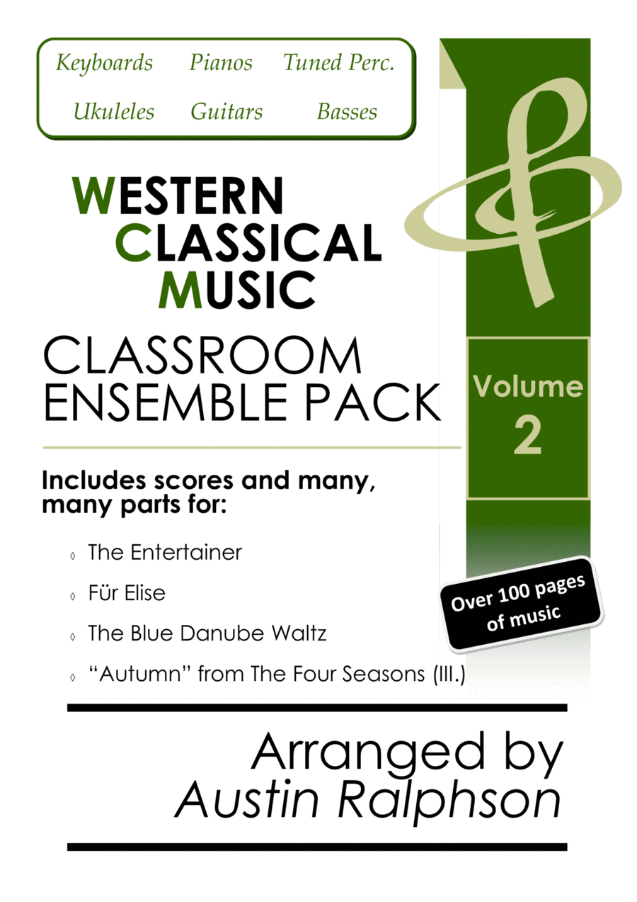 VOLUME 2: Western Classical Music Classroom Ensemble Pack (4 pieces) with backing tracks Bassoon scores gallery preview page 1