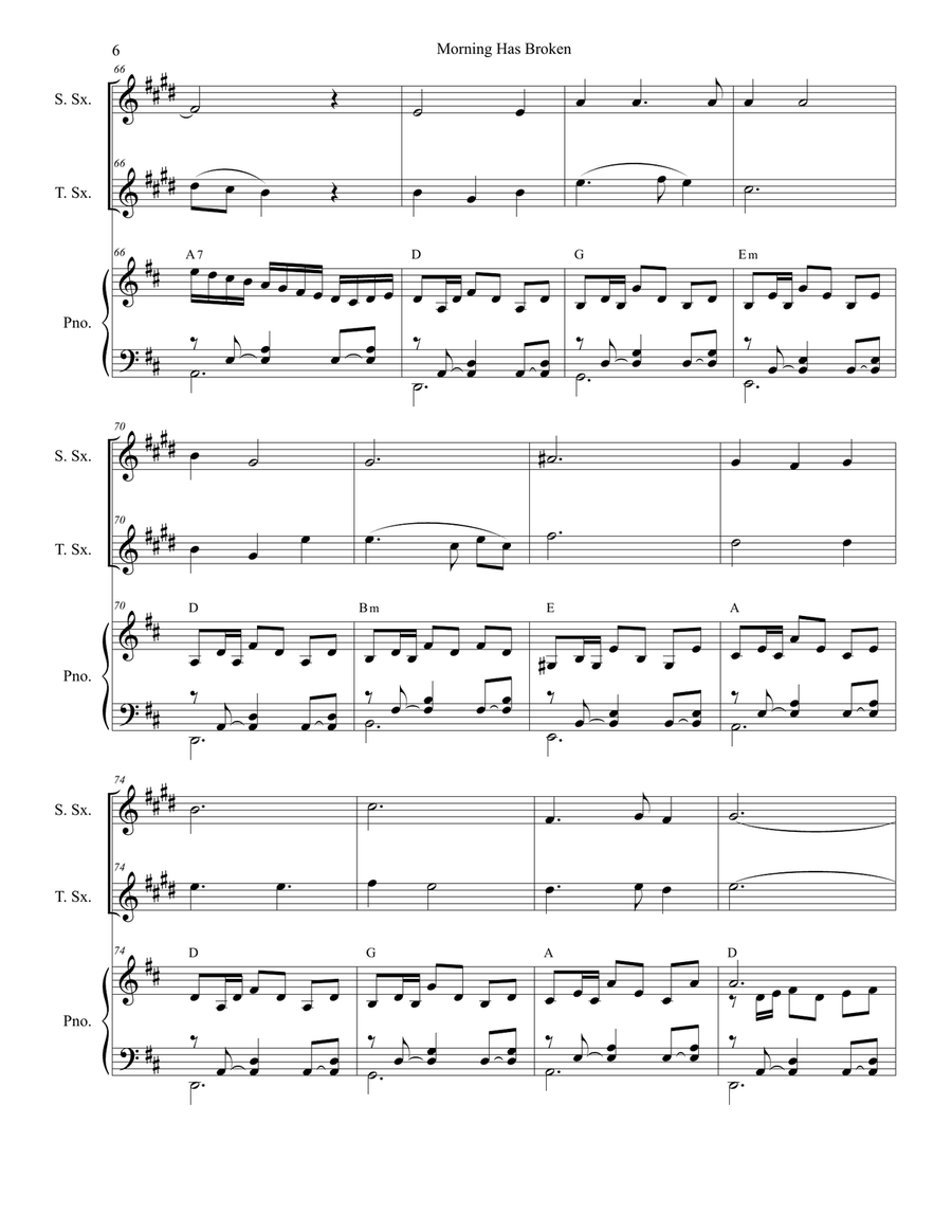 Morning Has Broken Woodwind Duet scores gallery preview page 6