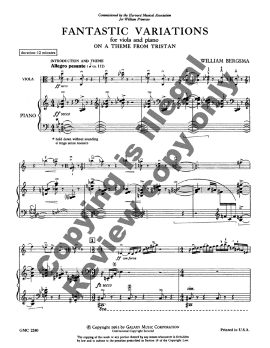 Fantastic Variations on a Theme from Tristan Viola scores gallery preview page 3